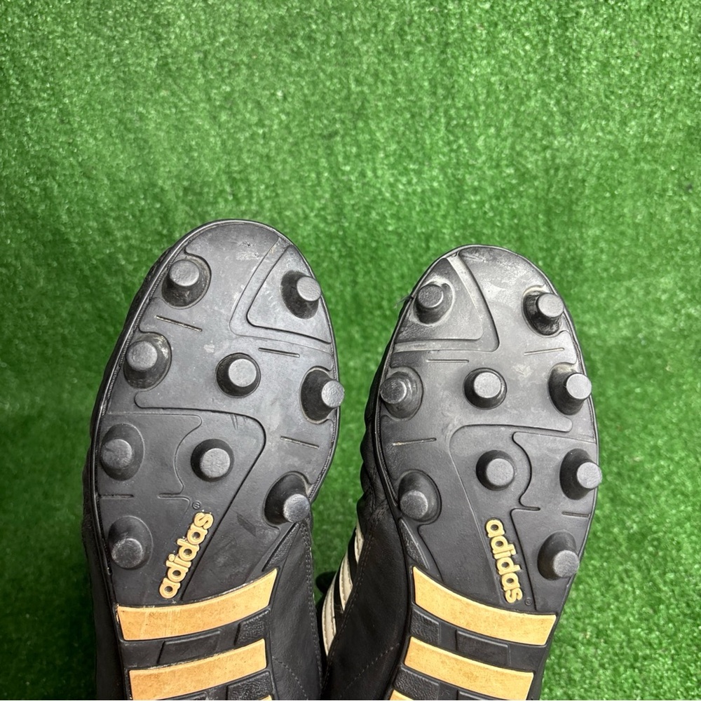 Vintage 1995 Adidas Classic Black Leather Soccer Football Cleats Mens Size 11 - Picture 9 of 12